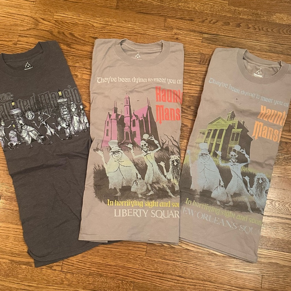 Three Disney Haunted Mansions Shirts